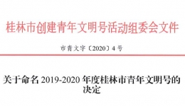 喜讯|我院三个青年集体获“2019-2020年度桂林市青年文明号”荣誉称号