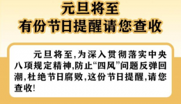 “以案说纪说法”专栏--元旦将至 有份节日提醒请您查收