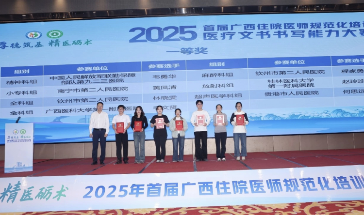 我院在首届广西住培医疗文书书写大赛中斩获佳绩