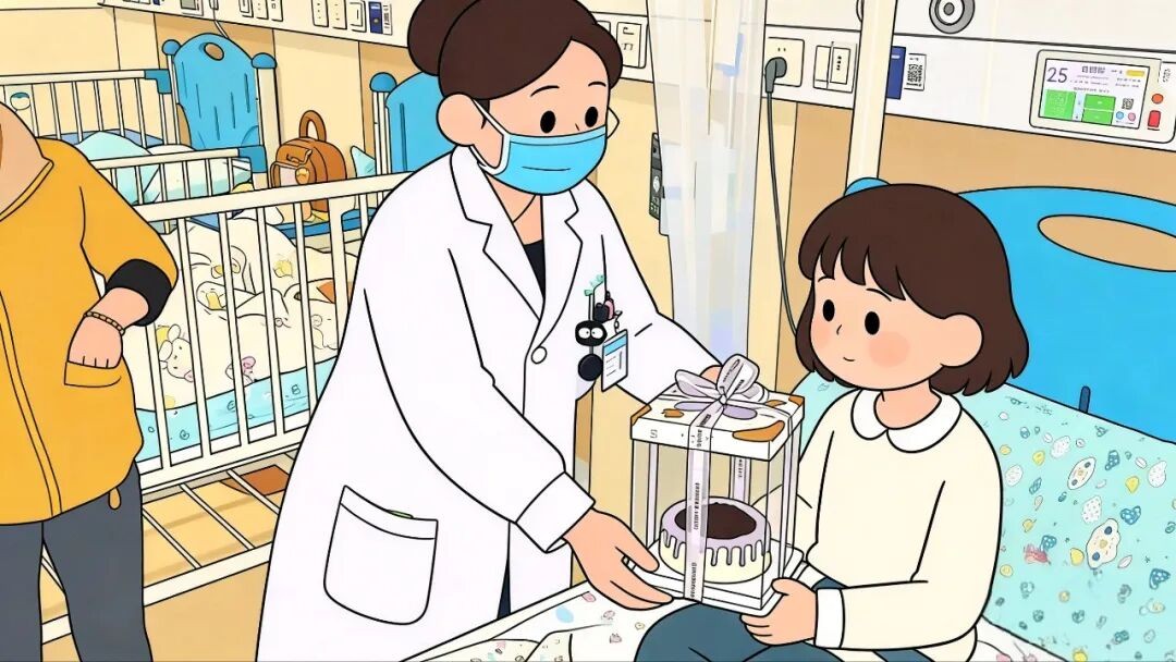 病房里的特殊生日：白血病女孩收到一份“可以吃”的蛋糕