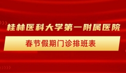 桂林医科大学第一附属医院春节假期门诊排班表