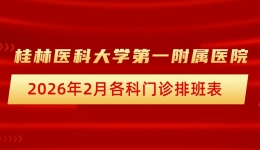桂林医科大学第一附属医院2026年2月各科门诊排班表